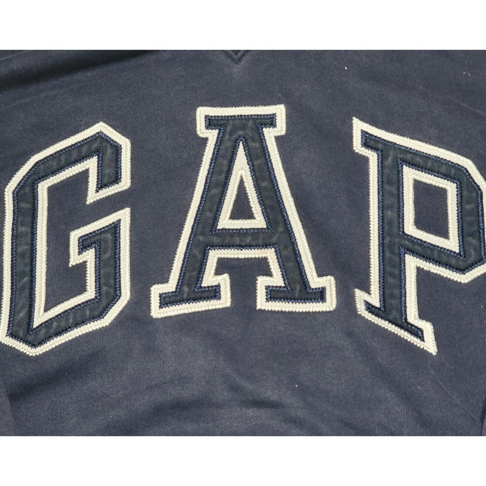GAP Spellout Hoodie Teen 12 Navy Blue Pullover Arched Letters